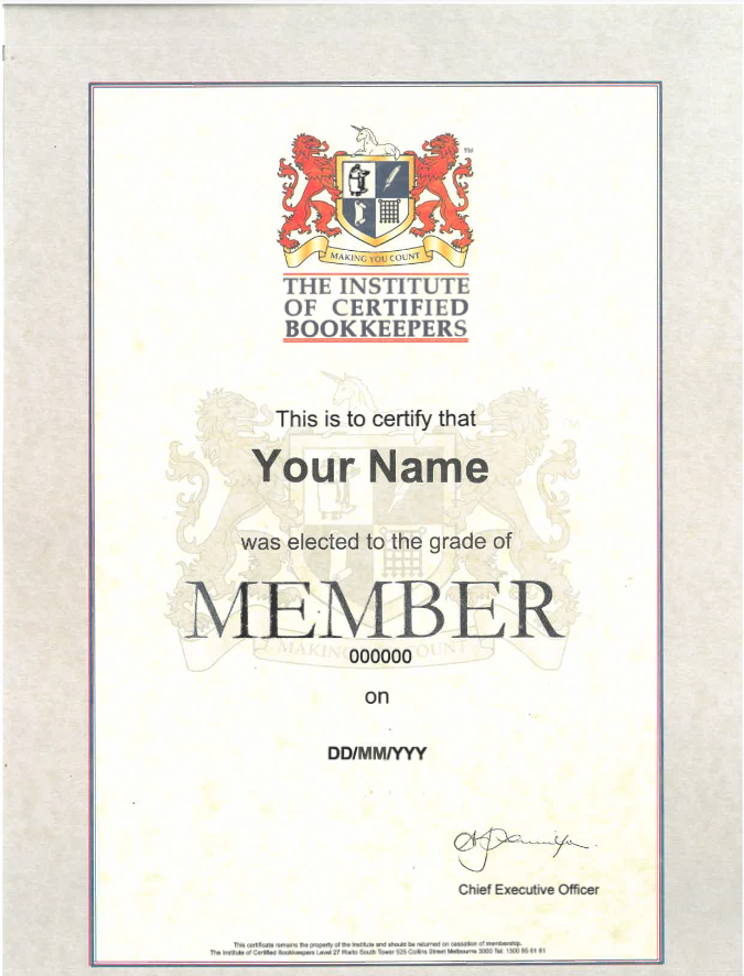 Membership Certificate reprint