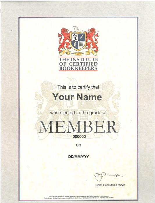 Membership Certificate reprint